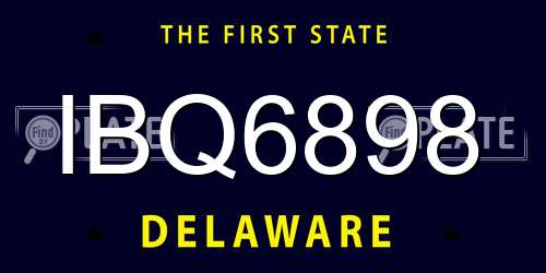 IBQ6898 Delaware License Plate