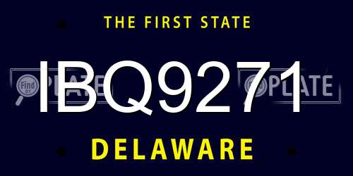 IBQ9271 Delaware License Plate