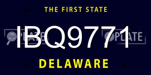 IBQ9771 Delaware License Plate