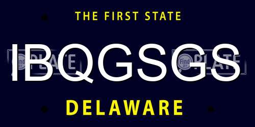 IBQGSGS Delaware License Plate