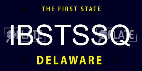 IBSTSSQ Delaware License Plate