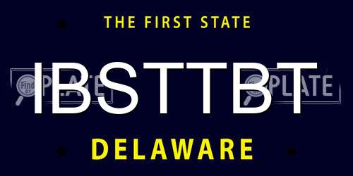 IBSTTBT Delaware License Plate