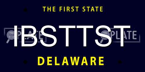 IBSTTST Delaware License Plate