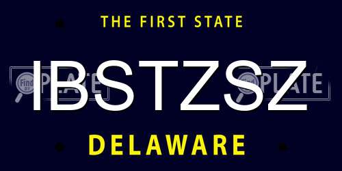 IBSTZSZ Delaware License Plate