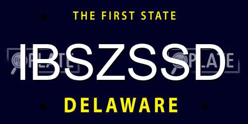 IBSZSSD Delaware License Plate