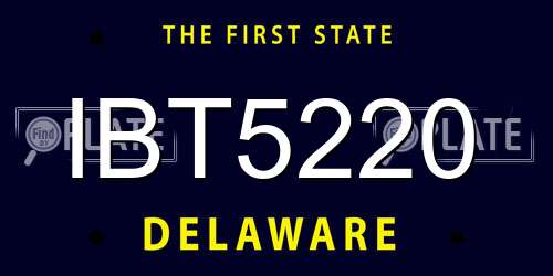 IBT5220 Delaware License Plate