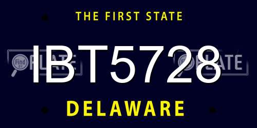 IBT5728 Delaware License Plate