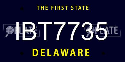 IBT7735 Delaware License Plate