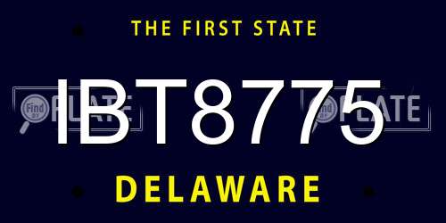 IBT8775 Delaware License Plate