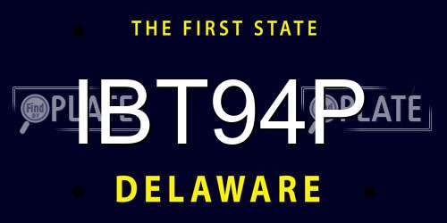 IBT94P Delaware License Plate