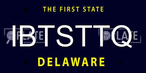IBTSTTQ Delaware License Plate