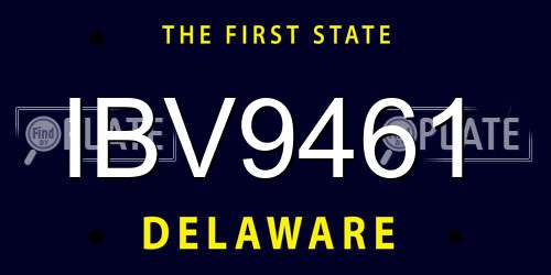 IBV9461 Delaware License Plate