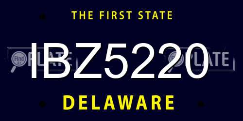 IBZ5220 Delaware License Plate