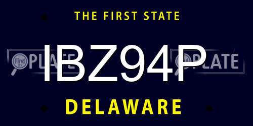 IBZ94P Delaware License Plate