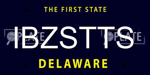 IBZSTTS Delaware License Plate