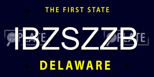 IBZSZZB Delaware License Plate