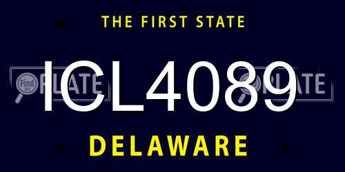 ICL4089 Delaware License Plate