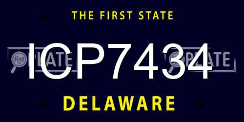 ICP7434 Delaware License Plate