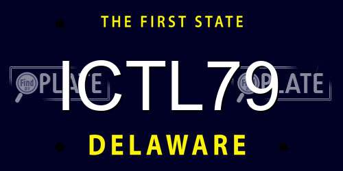 ICTL79 Delaware License Plate