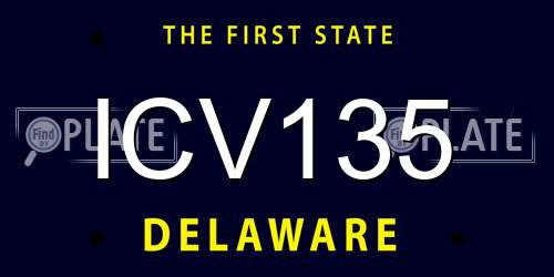 ICV135 Delaware License Plate