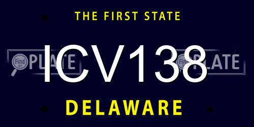 ICV138 Delaware License Plate