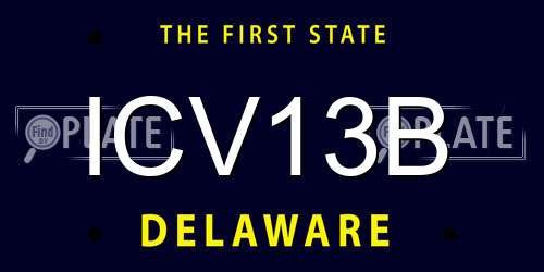 ICV13B Delaware License Plate