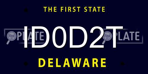 ID0D2T Delaware License Plate