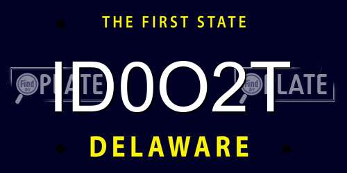 ID0O2T Delaware License Plate