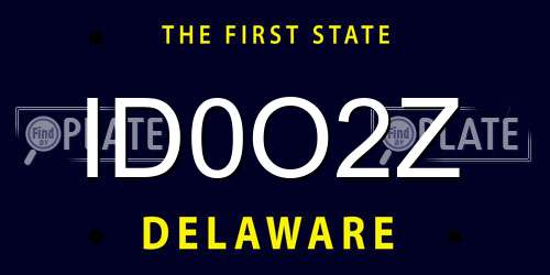 ID0O2Z Delaware License Plate