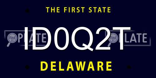 ID0Q2T Delaware License Plate
