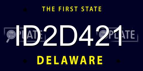 ID2D421 Delaware License Plate