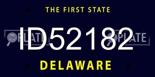 ID52182 Delaware License Plate