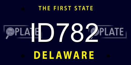 ID782 Delaware License Plate