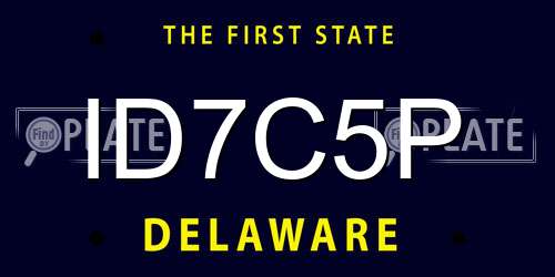 ID7C5P Delaware License Plate