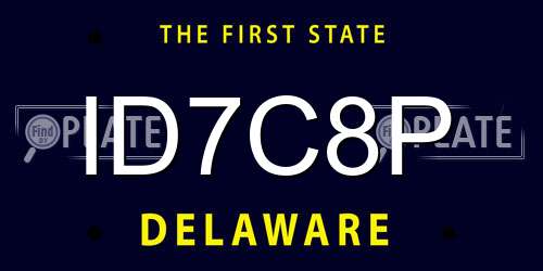 ID7C8P Delaware License Plate