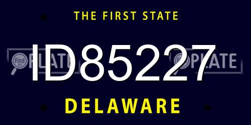 ID85227 Delaware License Plate