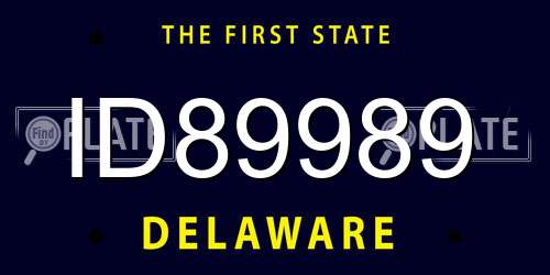 ID89989 Delaware License Plate