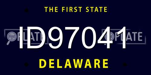 ID97041 Delaware License Plate