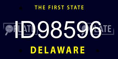 ID98596 Delaware License Plate