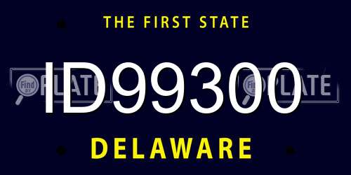 ID99300 Delaware License Plate