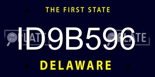 ID9B596 Delaware License Plate