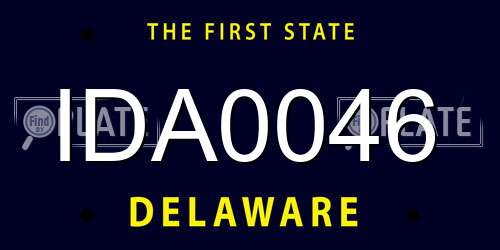IDA0046 Delaware License Plate
