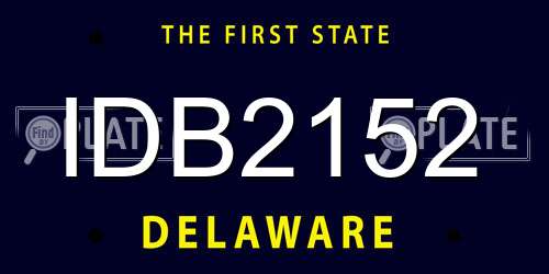 IDB2152 Delaware License Plate