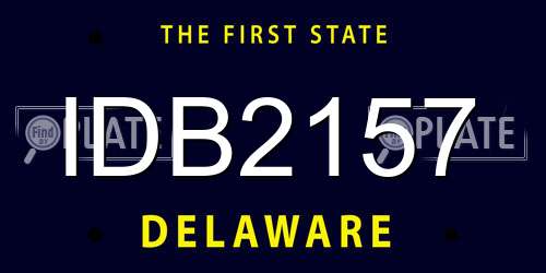 IDB2157 Delaware License Plate