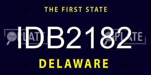 IDB2182 Delaware License Plate