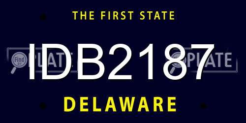 IDB2187 Delaware License Plate