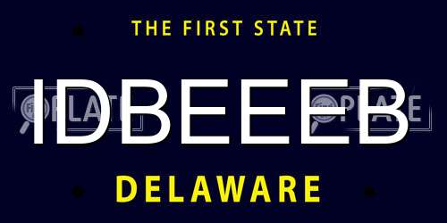 IDBEEEB Delaware License Plate