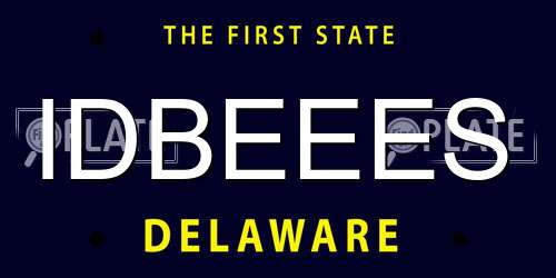 IDBEEES Delaware License Plate