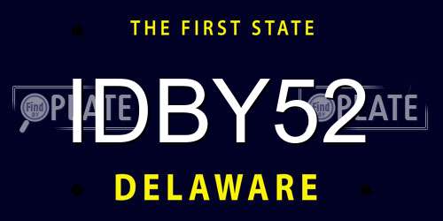 IDBY52 Delaware License Plate
