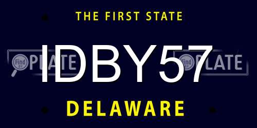 IDBY57 Delaware License Plate